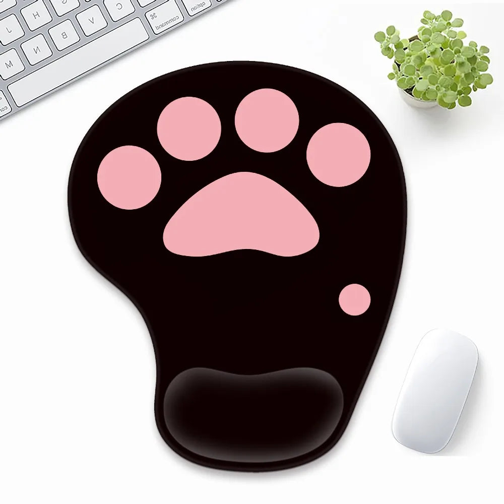 Cute Cat Paw Wrist Rest Mouse Pad Silicone Ergonomic Hand Support Mouse Mat Non Slip Comfortable Gaming Mousepad