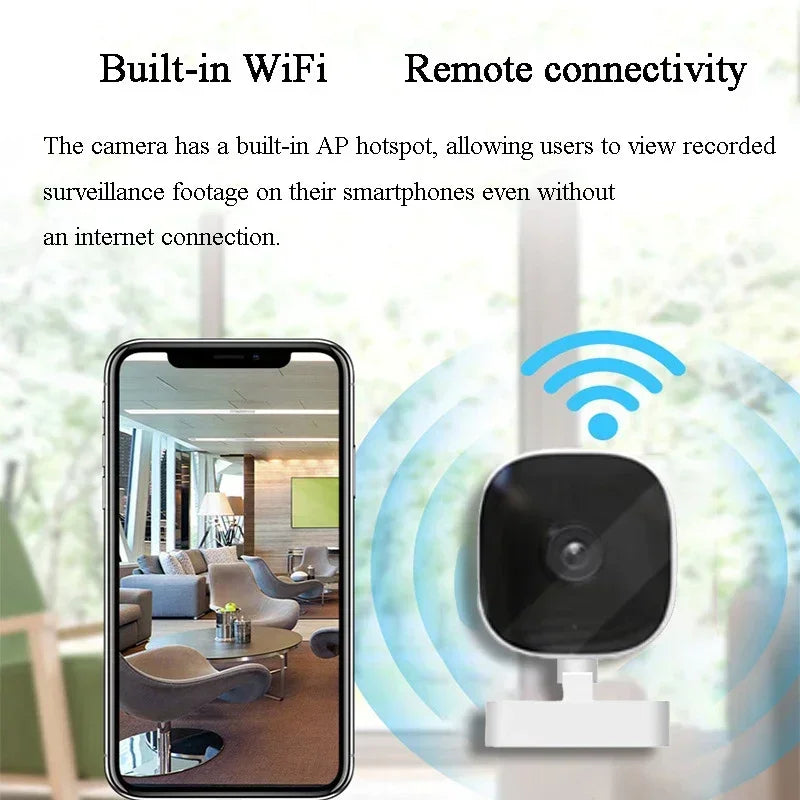 4K HD Mini Wireless Camera Wide-angle Webcams Indoor Monitoring APPWith Night Version 2-way Audio IP65 Waterproof Camera 2026