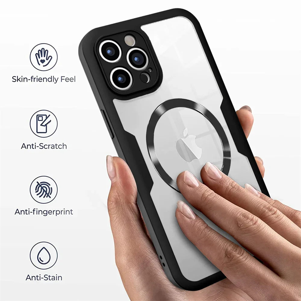 Magnetic For Magsafe 360 Full Body Front+Back Clear Case For iPhone 17 16 15 14 13 Pro Max Plus Silicone Bumper Shockproof Cover
