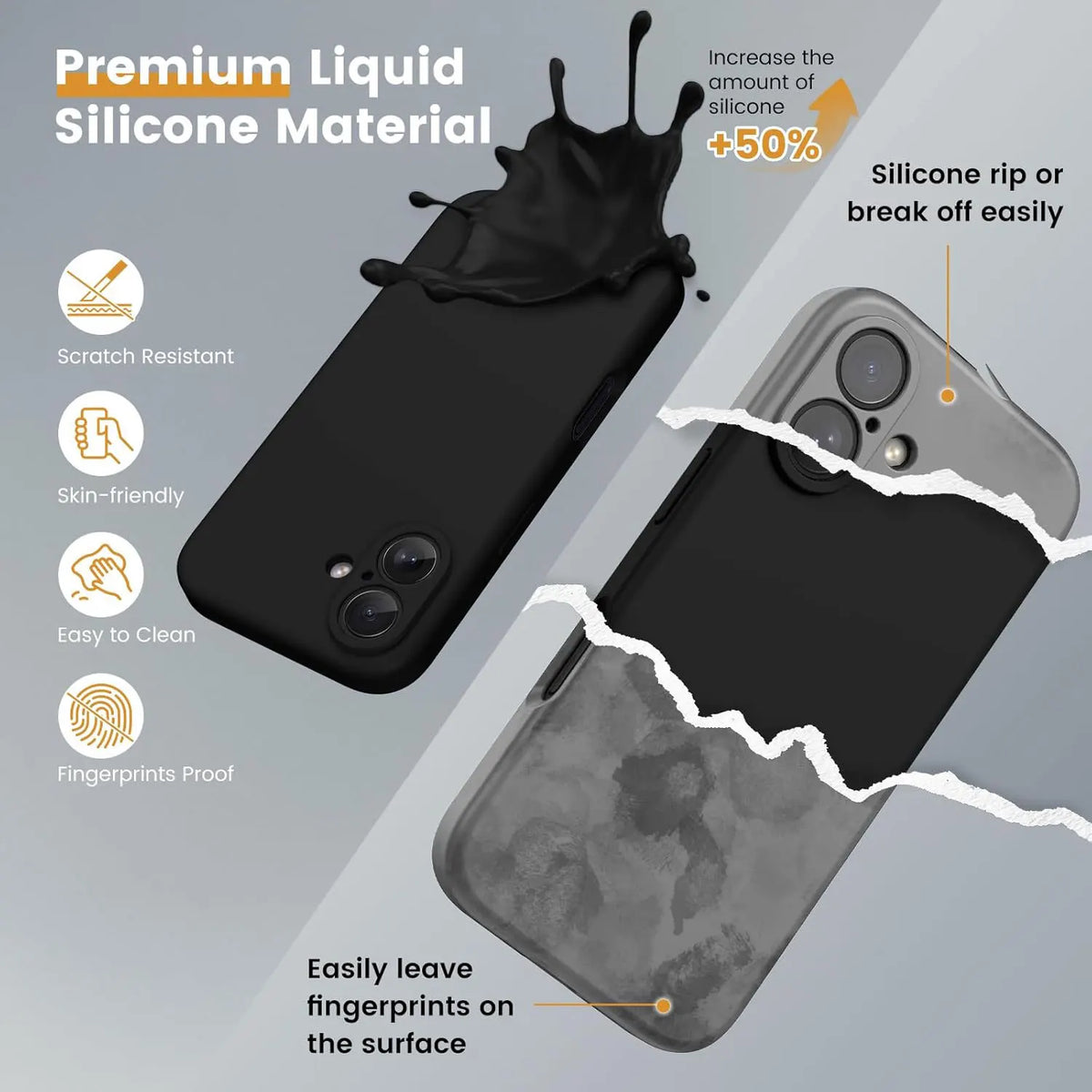 2in1 Phone Case for IPhone 17 16 15 14 Plus 13 Pro Max Air with 9H HD Screen Film Protector Glass Soft Silicone Shockproof Cover