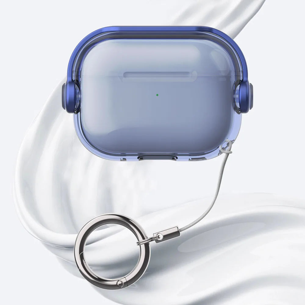 Security Lock Transparent Cover For Airpods Pro 2 Case Cute Candy Color Clean Earphone Case For Airpods 4 3 1 2 5 Phone Holder