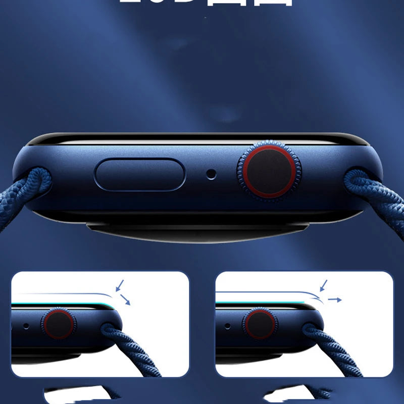 Screen Protector For Apple Watch series 9 8 7 45mm 41mm Accessories Soft Glass 9D HD Full Film iWatch 6 5 3 se 44mm 40mm 42 38mm