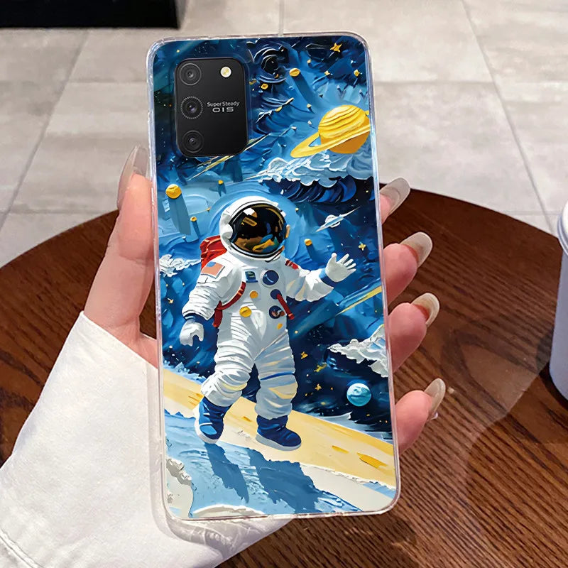 Casing For Samsung S10 Lite Case G770F Aesthetic Cute Cat Fashion Transparent Back Cover For Samsung Galaxy S10 Lite Phone Case