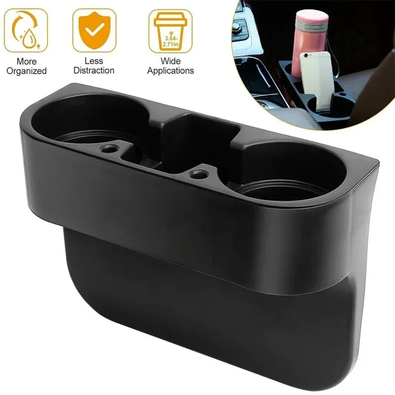 Car Cup Holder Seat Gap Organizer Storage Middle Box Auto Water Double Both Cup Drink Bottle Can Phone Keys Storage Holder Stand