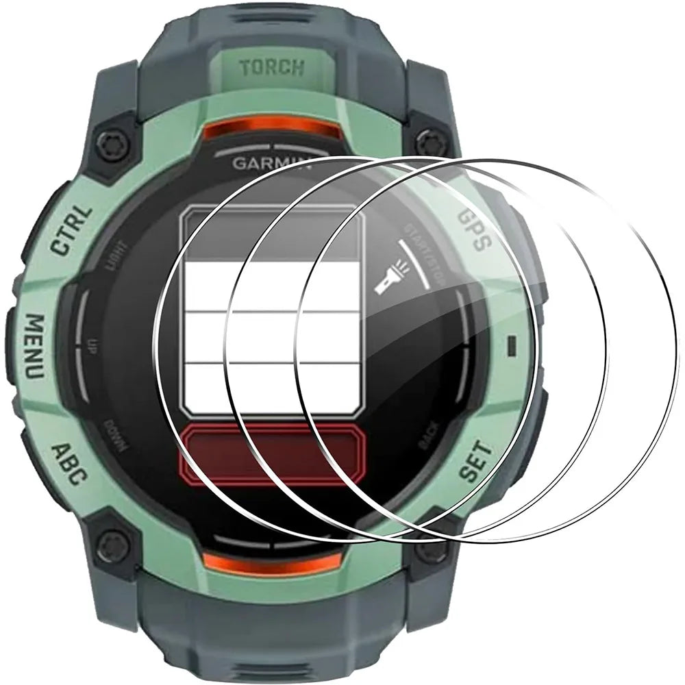 3pcs Tempered Glass For Garmin Instinct 3 AMOLED/Solar 45mm/50mm Screen HD/Scratch Resistant Protector Film Accessories