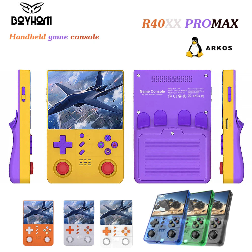 BOYHOM R 40XXPROMAX Retro Handheld with ARKOS2.0, 4.2" HD IPS Screen, 4500mAh, WiFi - Portable Classic Gaming Best Gift