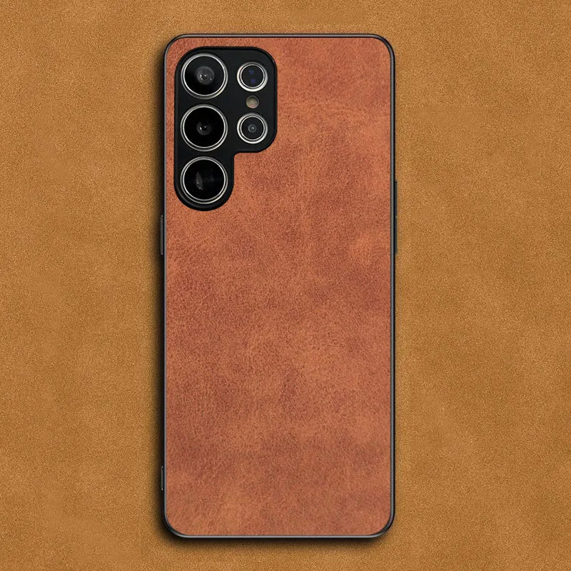 Luxury Leather Cover Case for Samsung Galaxy S25 S23 S24 Ultra Plus S22 S20 S21 FE Sheepskin Leather cover coque