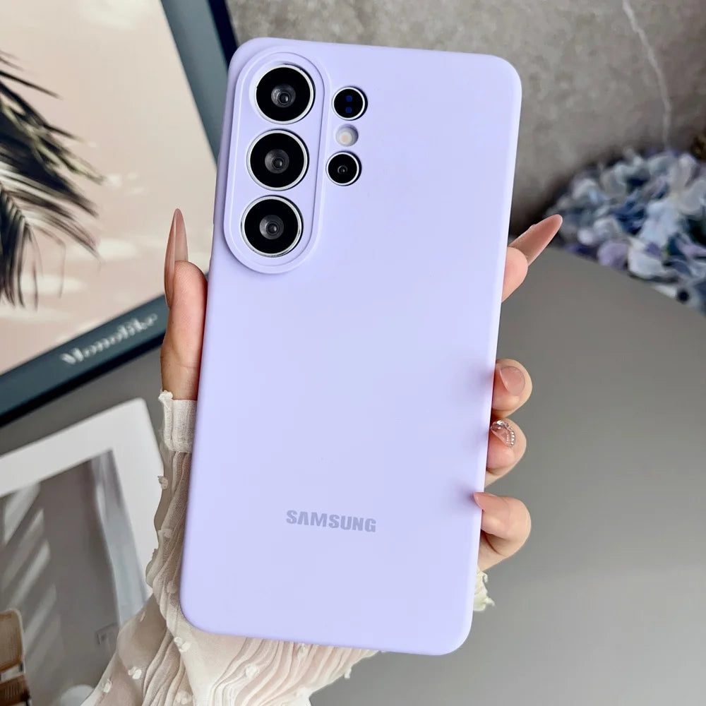 For Samsung Galaxy S26 S25 S26Plus S26Ultra Edge S24 S23 S22Ultra FE Case Soft Original Liquid Silicone Shockproof Phone Cover