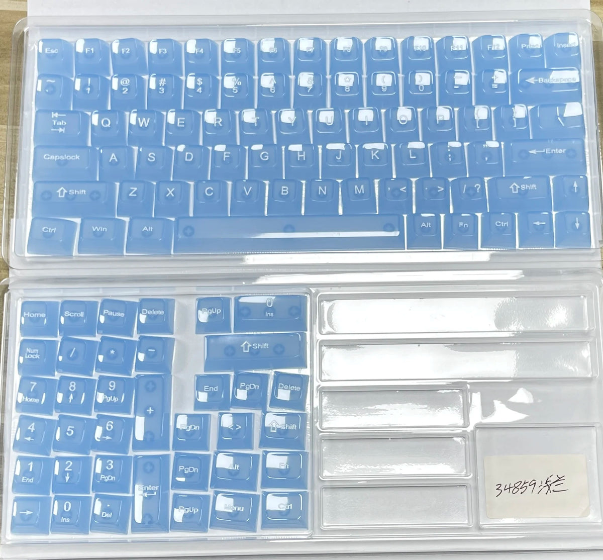 115 Keys Semi-transparent RGB Backlit PC Keycaps MDA Profile Foggy Pink UV-print Keycaps for Cherry Gateron MX Switches Keyboard