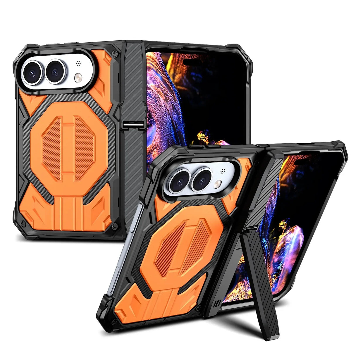 Case For iphone Duo,Magnetic Magsafe Anti Drop Kickstand Central Axis Slim Fit Protection Cover phone accessories