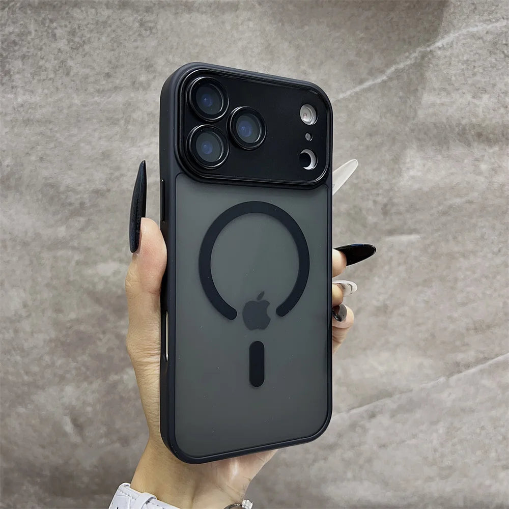 Matte Magnetic Translucent Wireless Charge Phone Case For iPhone 17 Air 16 Plus 15 14 13 12 11 17 Pro Max for Magsafe Cover