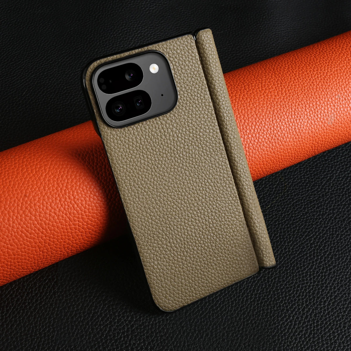 For Google Pixel 9 Pro Fold Case Genuine Leather Cover Pixel 10 Pro Fold Capa Protective Etui Back Coque Carcasa Without Front