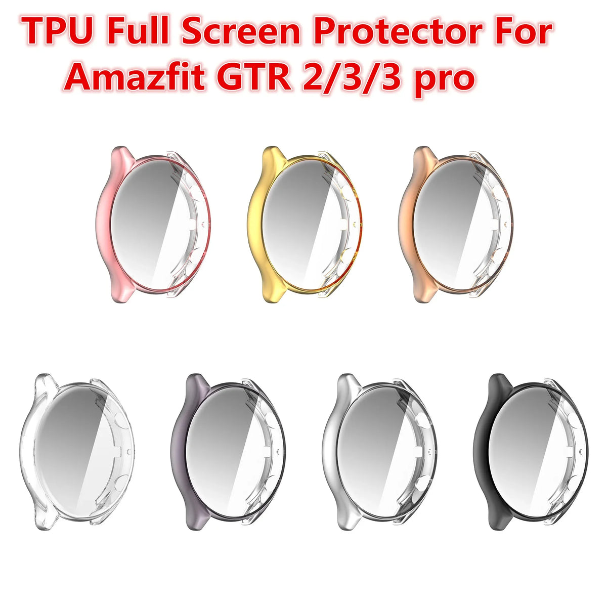 Full Screen Protector For Amazfit GTR 3 Pro Case Smartwatch Silicone Protective Cover For Amazfit GTR3/2/2e Case Bumper Shell
