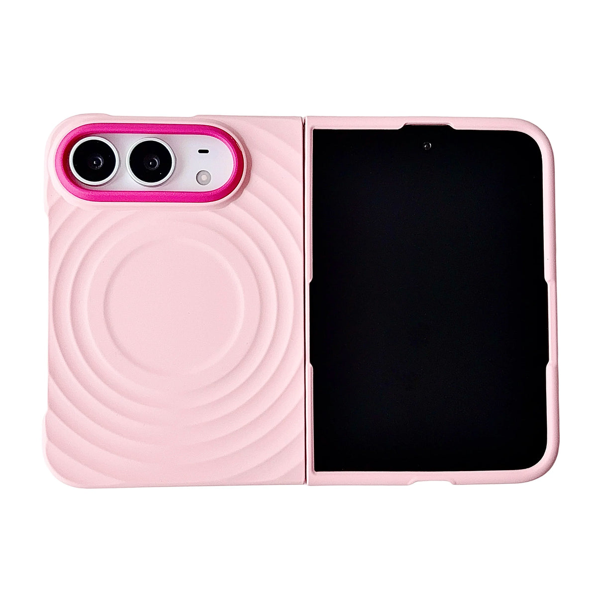 Case For Apple iPhone Duo For Foldable iPhone Duo For Magsafe With Magnetic Ring Ripples Stand Luxury Silicone Ripples Cover