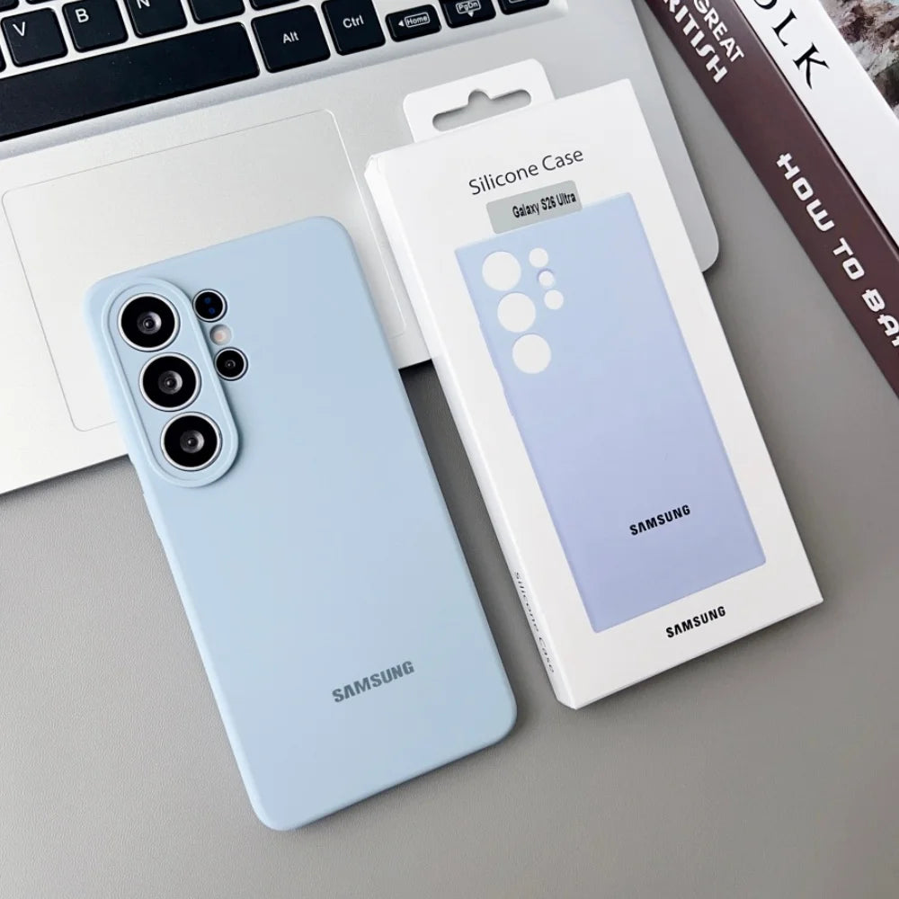 For Samsung Galaxy S26 S25 S26Plus S26Ultra Edge S24 S23 S22Ultra FE Case Soft Original Liquid Silicone Shockproof Phone Cover