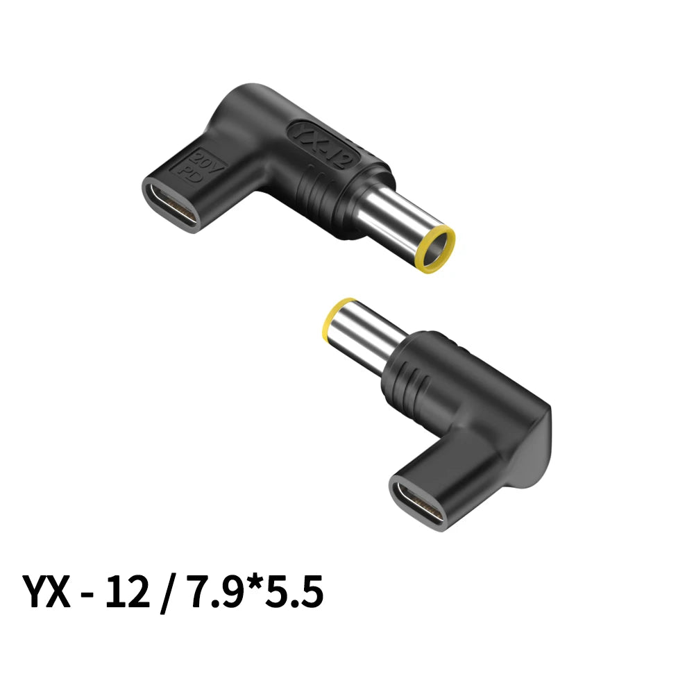 Laptop Power Adapter Connector Dc Plug USB Type C Female to Universal Male Jack Converter for Hp Dell Asus Acer Lenovo Notebook