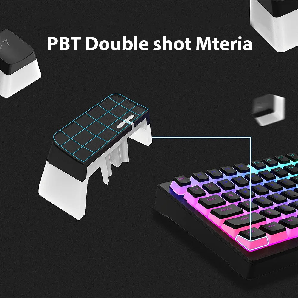 Pudding Keycap 130 Keys PBT Double Shot Mteria keyboard Keycap For 61 68 84 87 96 98 100 108 Key RGB Mechanical Keyboard keycaps