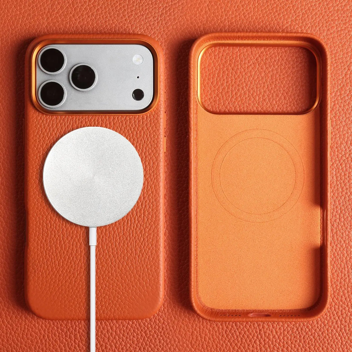 For iphone 17 Pro Max Case 16 15 14promax 13pro Premium Genuine Leather Cover for Magsafe Magnetic Funda Cases Coverage Carcasa