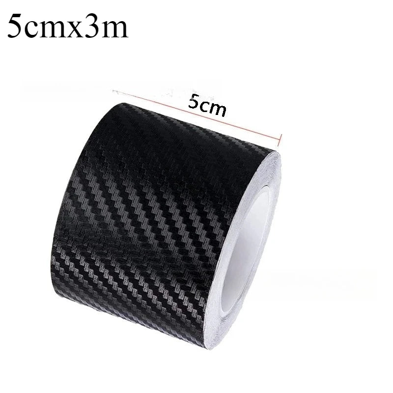 3D Carbon Fiber Sticker Paste Car Threshold Protective Film Anti Scratch Waterproof Matte Black Nano Sticker for Car Body