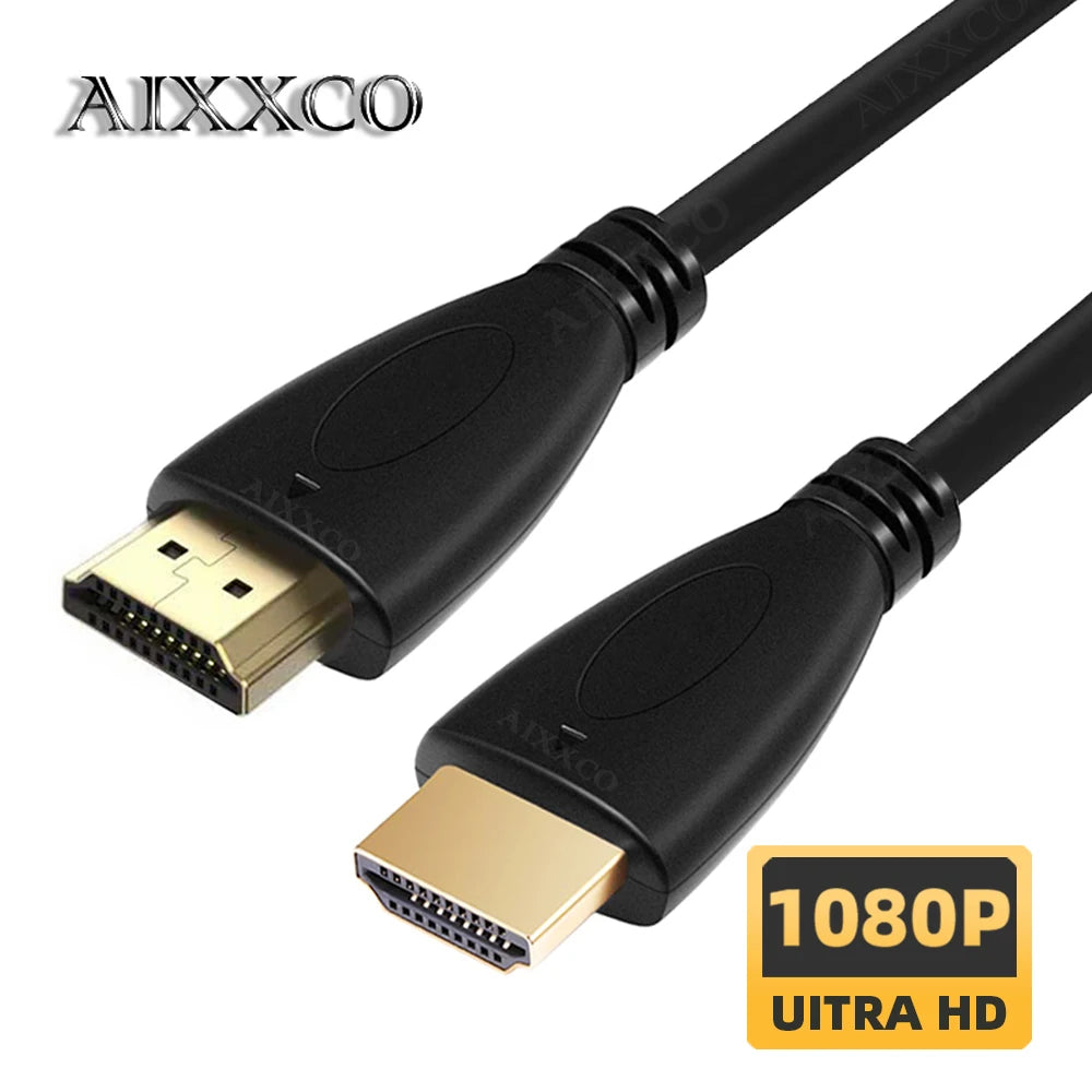 AIXXCO 0.5M 1.5M 1M 2M 3M 5M 10M Gold Plated HDMI-compatible Cable 1.4 1080p 3D Video Cables for HDTV Splitter Switcher