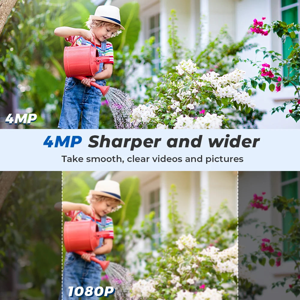 4K HD Solar WiFi Camera Outdoor Built-in Battery Dual Lens 2K Security Camera Solar Panel Wireless Video Surveillance CCTV ICSee