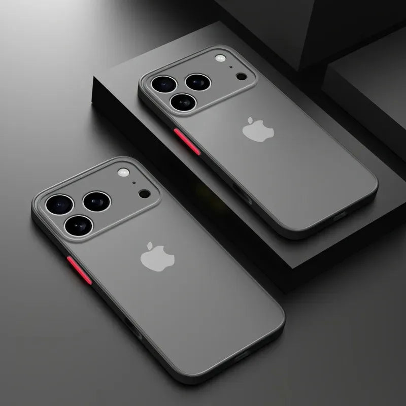 Luxury Translucent Armor Phone Case For iPhone 17 16 15 14 13 Pro Max Shockproof Bumper Cases For iPhone17 Pro Max Matte Cover