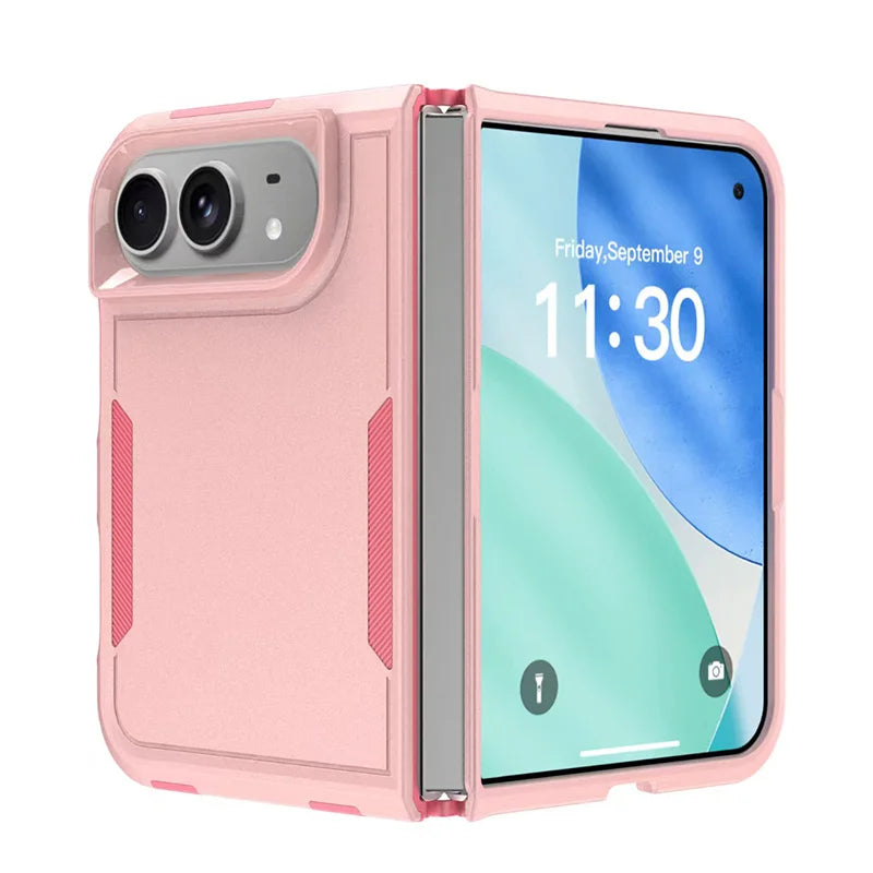 Color Blocking Soft Silicone Anti Drop And Anti Collision Folding Phone Case For IPhone Duo Portable Armor Protection Case