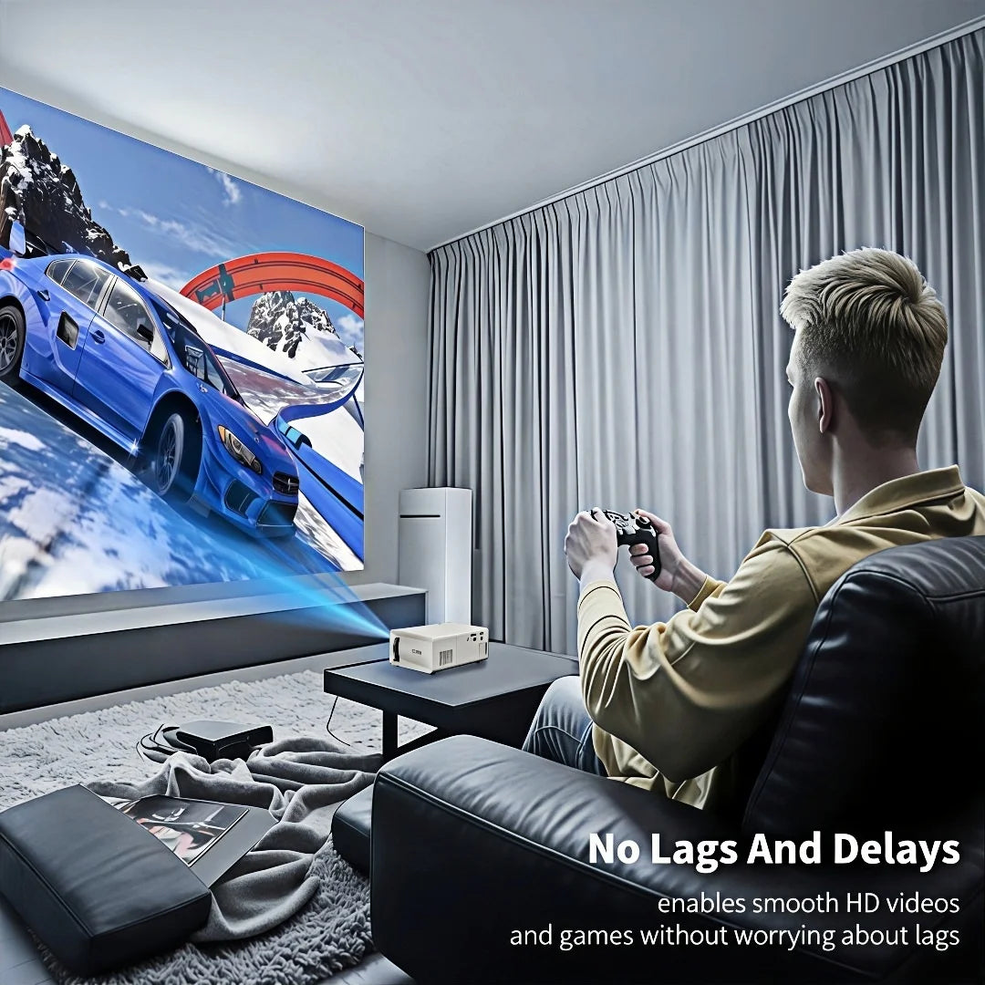 XNANO Q1 Mini Projector Portable,1080p,Supports USB-C Wired Connection,Lag-Free Gaming,AI Noise Reduction,Home Cinema Projector