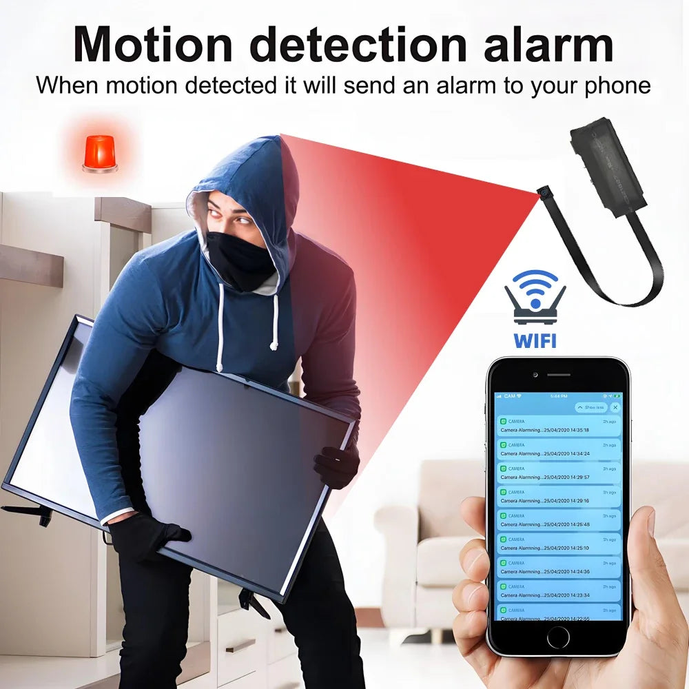 4KHD Mini WiFi Camera with Remote Viewing, Mobile Detection and Other Functions, Home DIY Nanny Style Wireless HD Camera