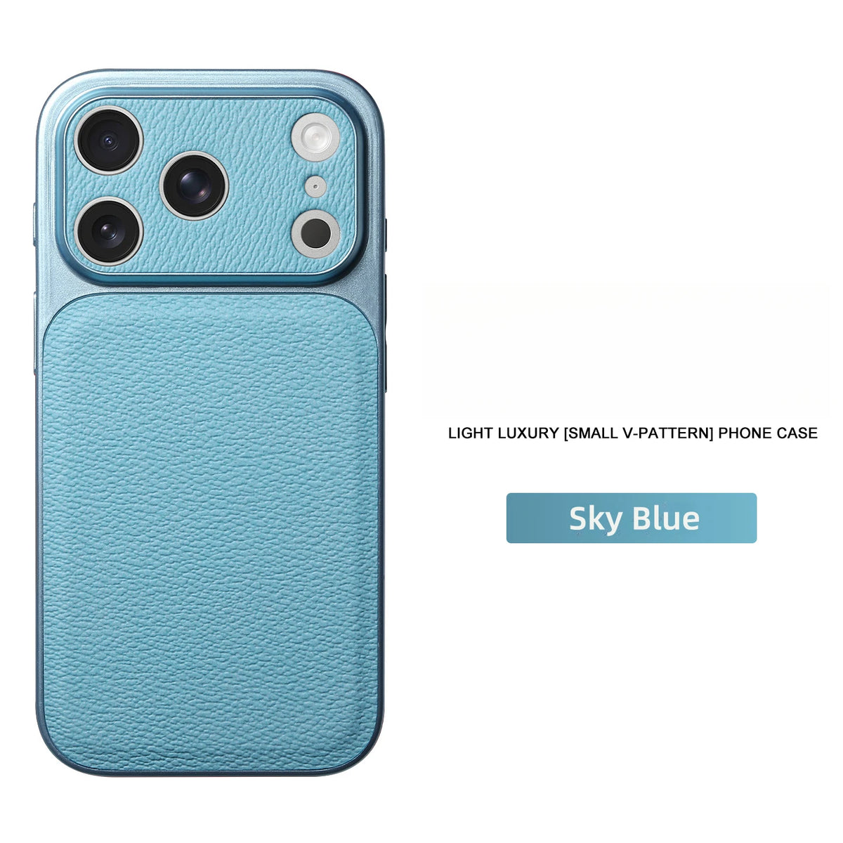 Solid Color Lychee Grain Leather Phone Case, Anti-Scratch & Shockproof Protective Cover for iPhone 17 Pro Max 16 15 14 13 Air