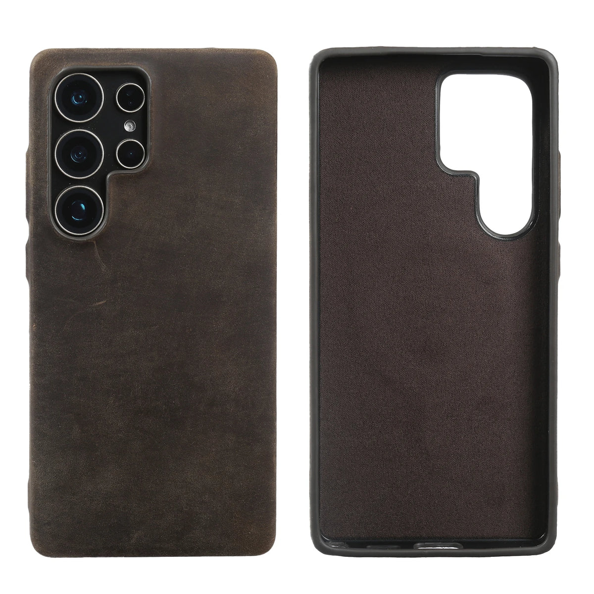 Crazy Horse Pattern Genuine Leather Case For Samsung Galaxy S25 Ultra S24 FE S23 Plus S22 S21 S20 Note 20 Ultra Back Cover Case