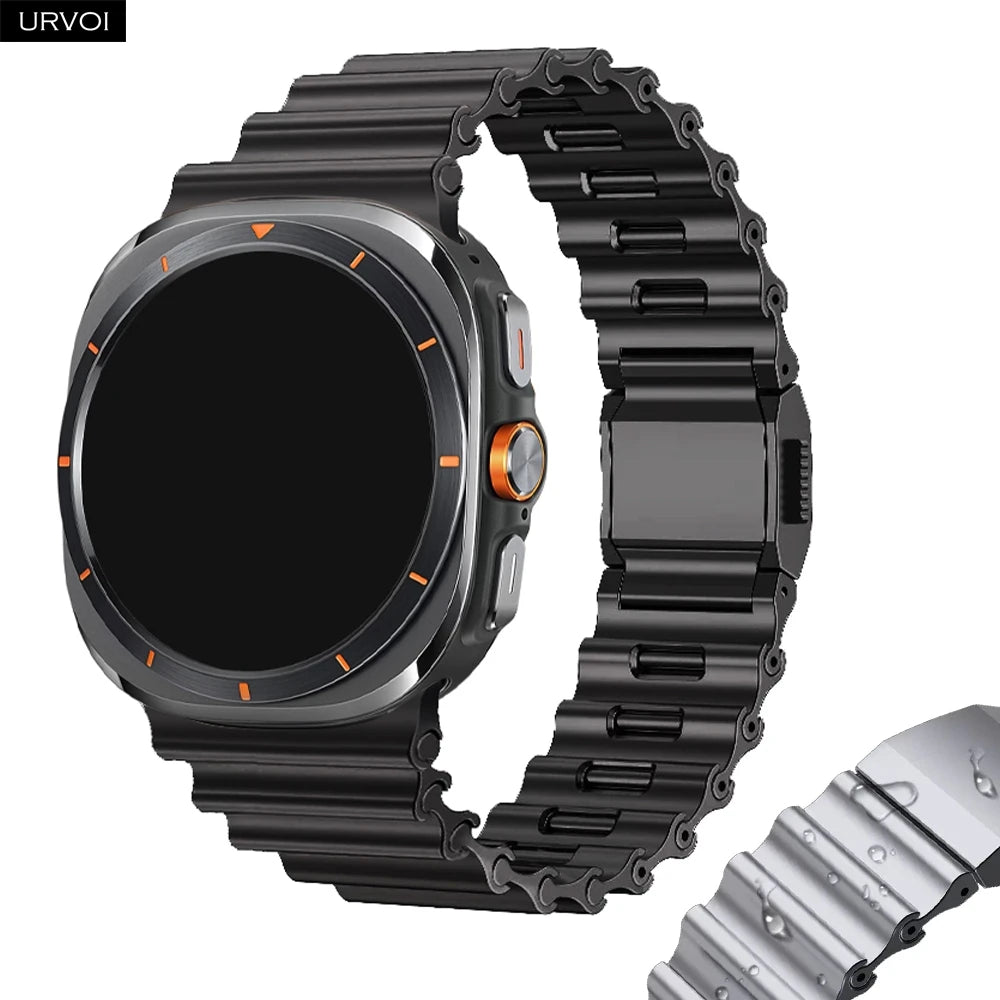 URVOI Ocean Strap For Galaxy Watch Ultra 2 1 2025 47mm 316L Stainless Steel Band Magnetic Clasp DLC Coating Quick Fit Watchband