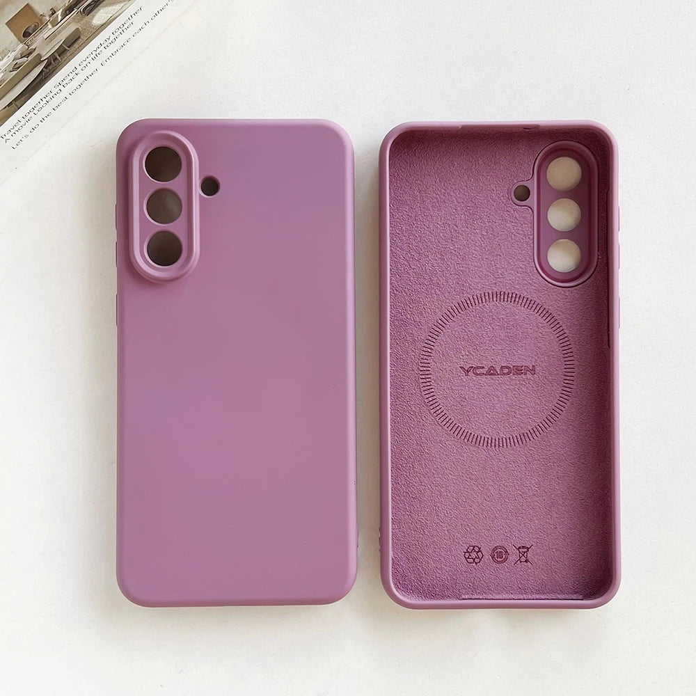 Original Liquid Silicone Magnetic Case For Samsung Galaxy S26 S25 S24 S 26 Ultra Plus S26Ultra Cases Wireless Charge Soft Cover