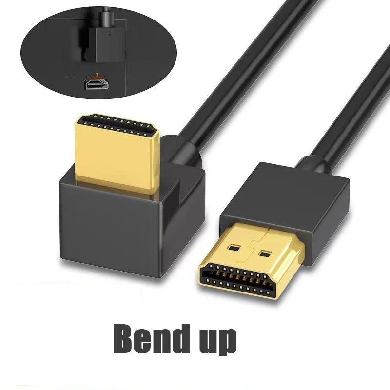 4K Elbow HDMI-compatible Extension Cable 90 Degree Down Angle Male to Female For HDMI 2.1 Cable 3D 60Hz Video HDR for TV Monitor