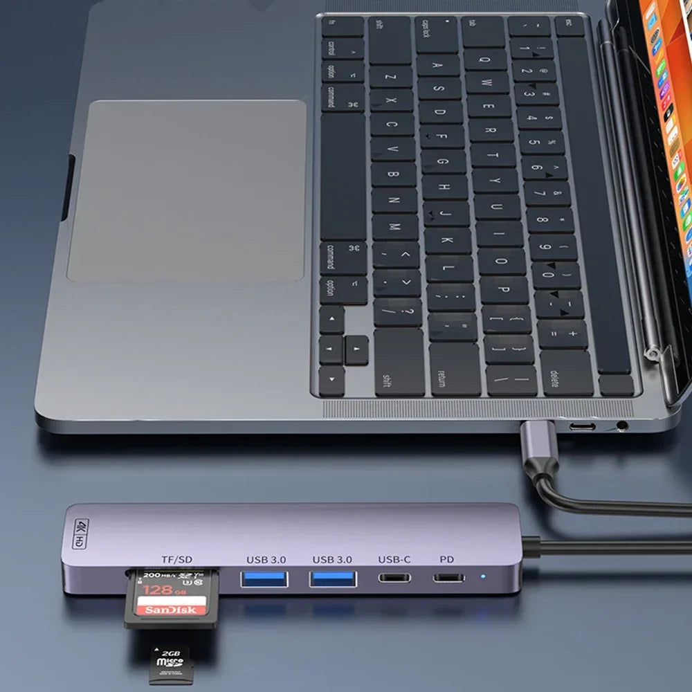 10Gbps USB C HUB 4K 60Hz Type C to HDMI-compatible PD 100W USB Splitter Adapter For iPhone 15 Macbook Air Pro Samsung S23 24 Dex