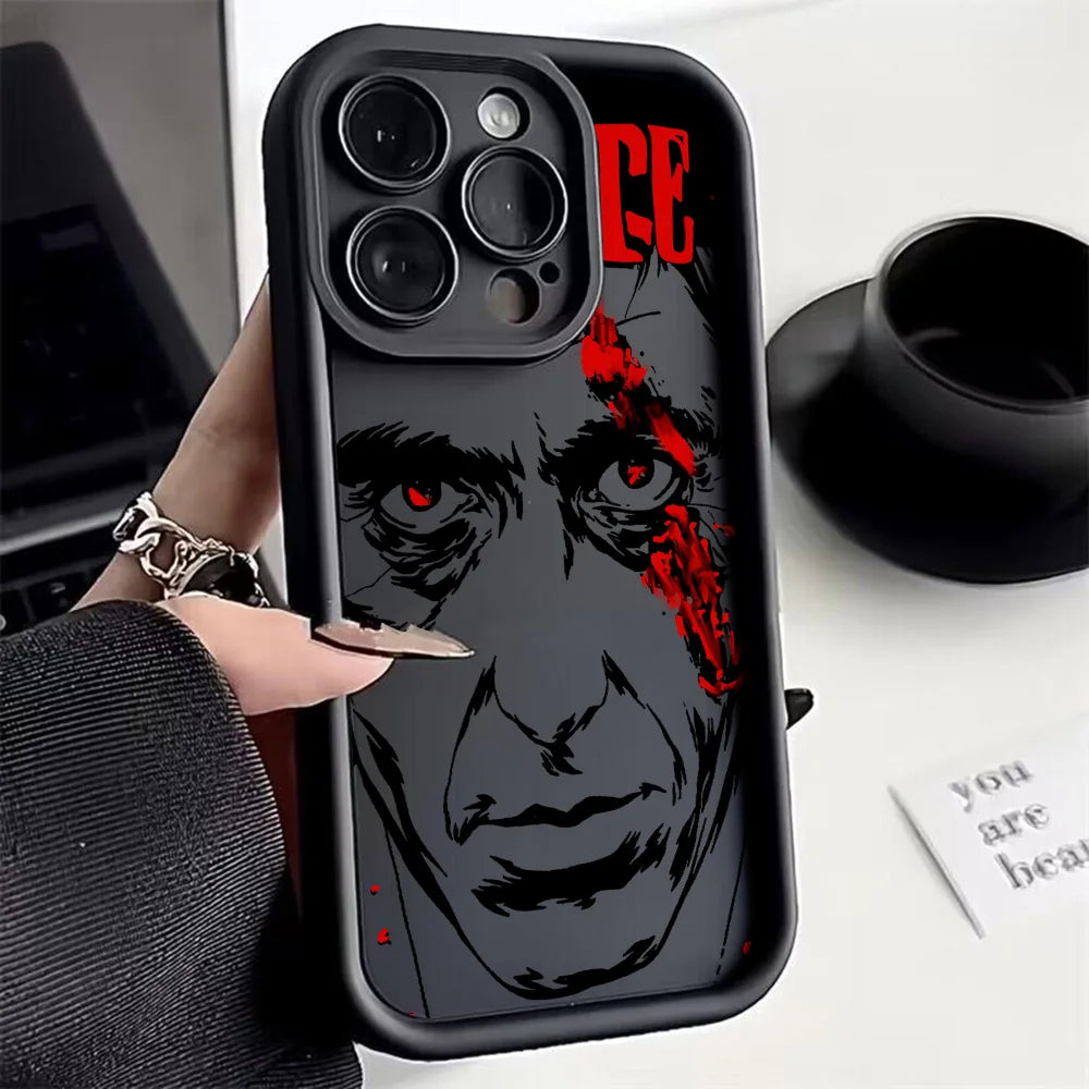 Fashion Hot S-Scarface Phone Case for iPhone 17e 17 16e 16 15 14 13 12 11 Air Pro Max Mini XR XS X Plus Soft TPU Back Cover
