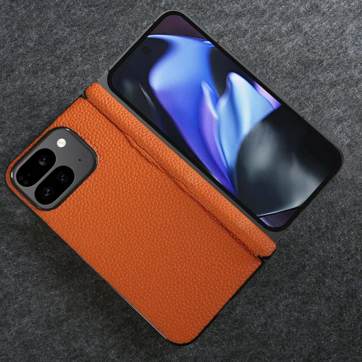 For Google Pixel 9 Pro Fold Case Genuine Leather Cover Pixel 10 Pro Fold Capa Protective Etui Back Coque Carcasa Without Front