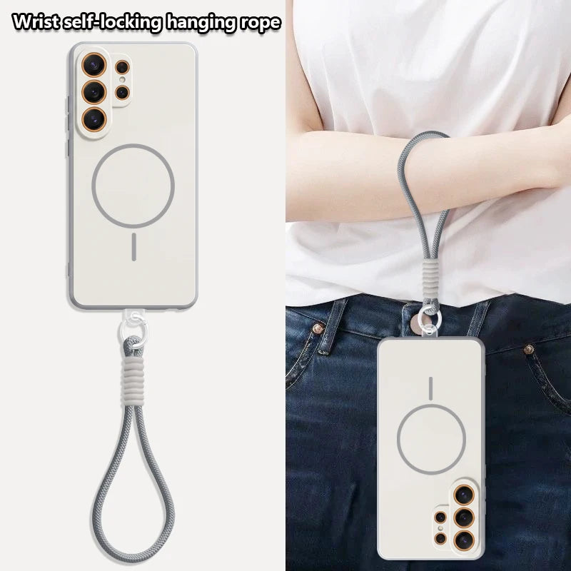 Candy Color Magnetic Phone Case For Samsung Galaxy S26 S25 Ultra Edge S24 S23 FE A17 A56 A37 A16 A55 A15 A36 A55 Lanyard Cover