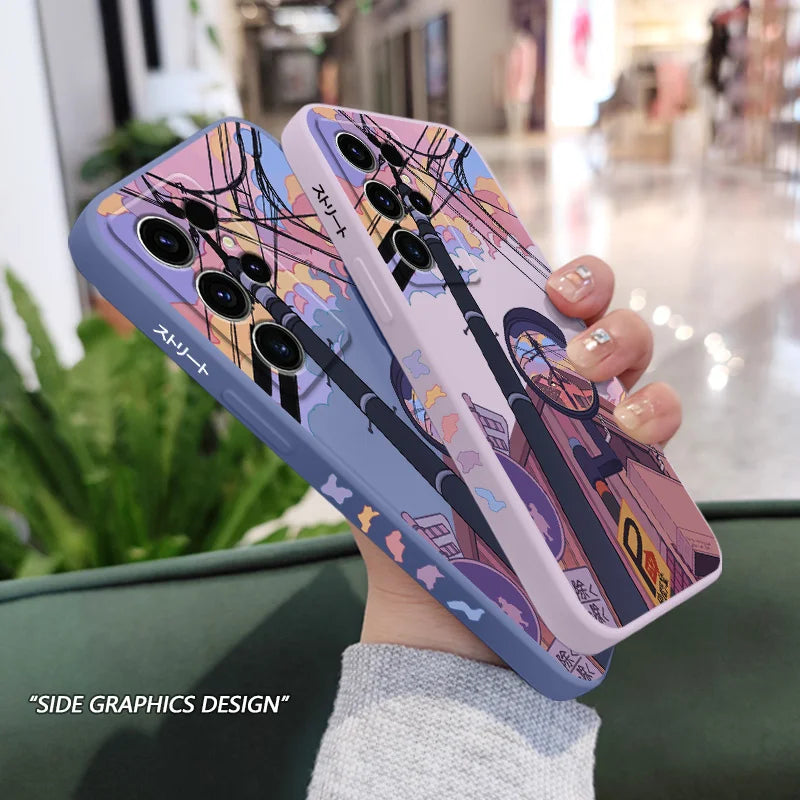Dusk Intersection Phone Case For Samsung Galaxy S25 S24 S23 S22 S21 S20 S10 S10E S9 Ultra Plus FE Note 20 Ultra 10 9 Plus Cover