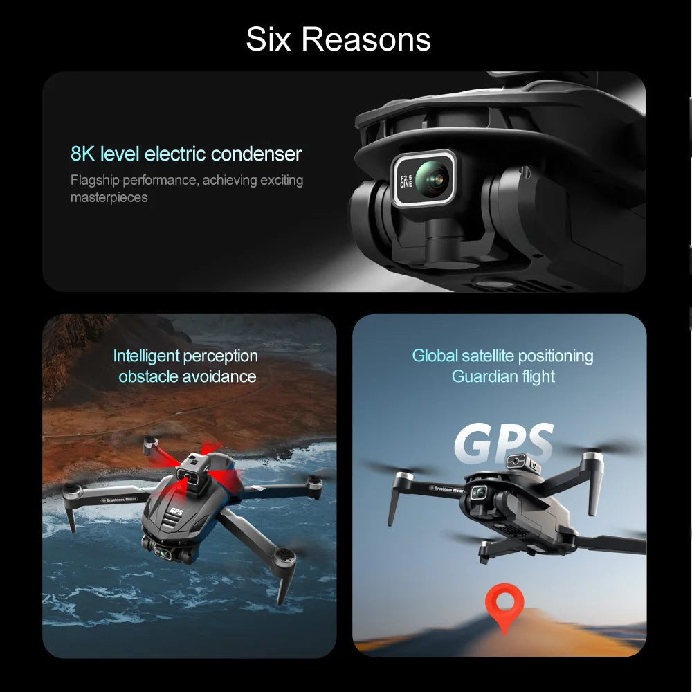 V168 Max Mini Drone Screen Ccontrol 8K HD Dual Cameras Remote 5G WIFI FPV Remote Control Portable Obstacle Avoidance Drone