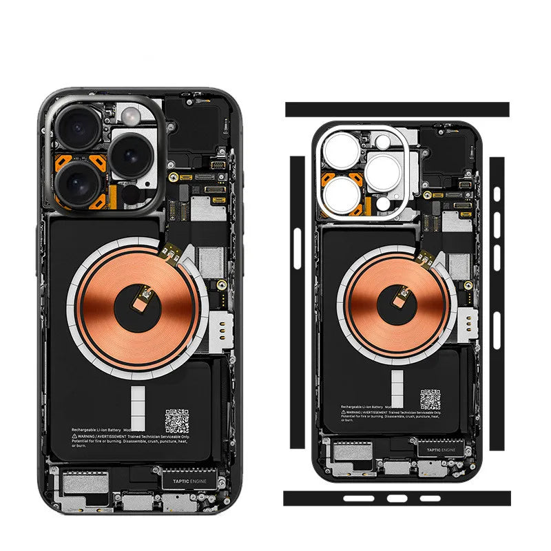 Tear Down Skin for IPhone Air 17 16 15 14 13 Pro Max Plus Back Screen Protector Cover Circuit 3M Wrap Change Color Sticker Film