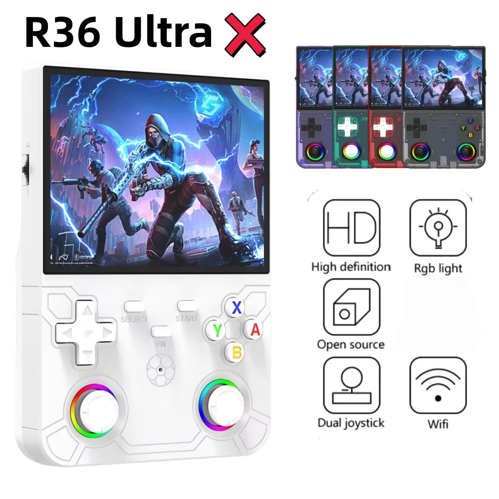 New R36 Ultra X Handheld Retro Video Game Console IPS Screen 128GB Games Portable Pocket Player with Linux System