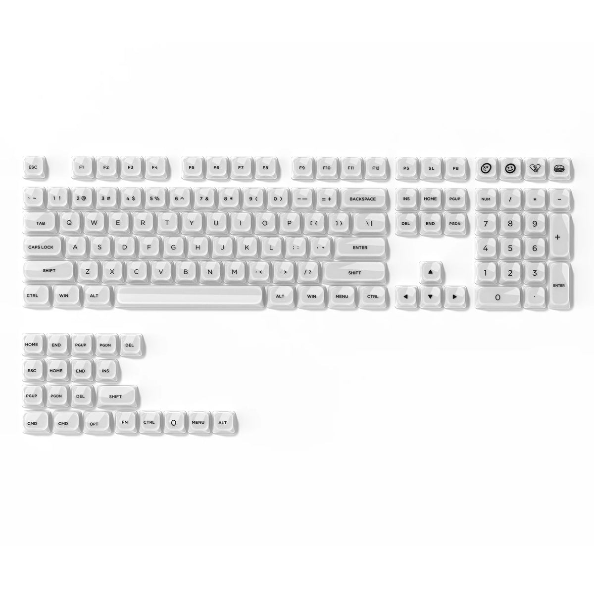 143 Key Low Profile PBT Keycaps Backlit Shine Through RGB Key cap for 60% 61/87/104 Cherry Gateron MX Gamer Mechanical Keyboard