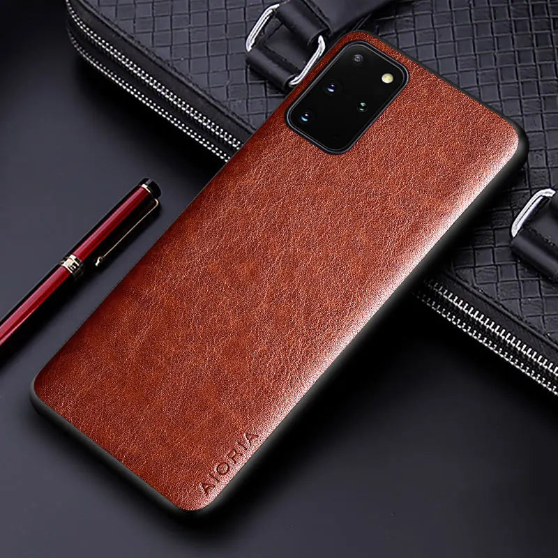 Luxury PU leather Case for Samsung Galaxy S20 Ultra Plus FE 5G coque Business solid color design cover for galaxy s20 ultra case