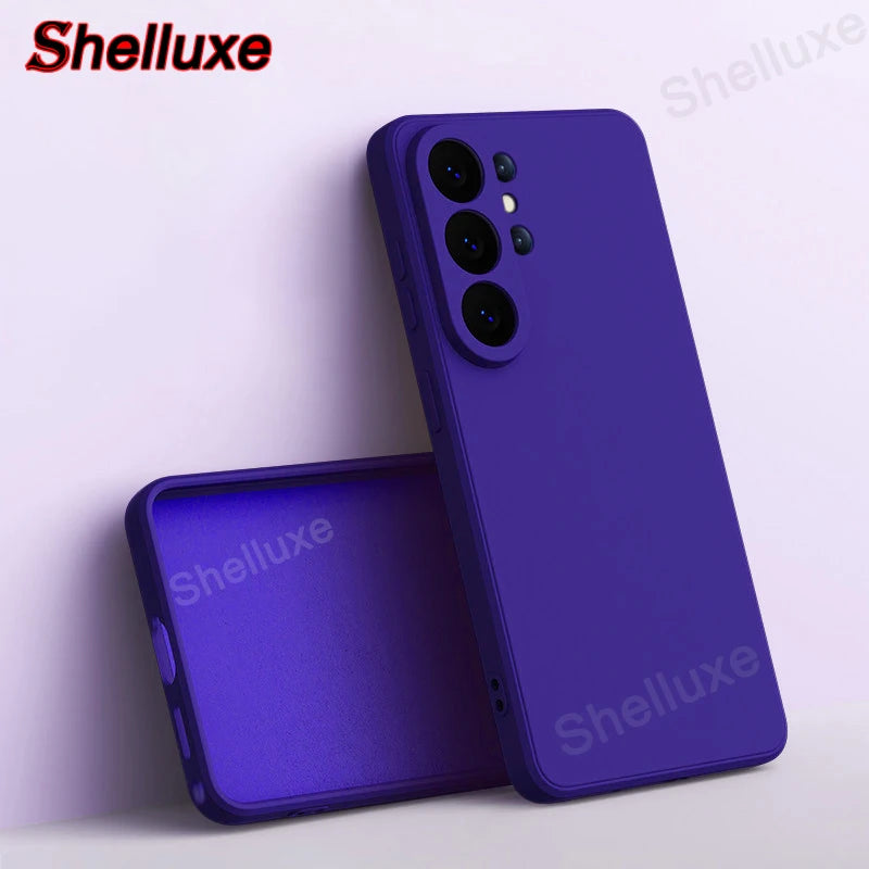 Shelluxe Square Original Liquid Silicone Case For Samsung Galaxy S26 S25 S24 S23 Ultra Plus FE S26+ Silky Feel Soft Phone Cover