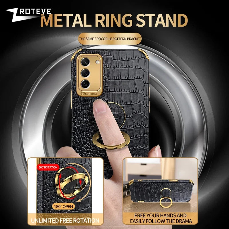 S25 Ultra Case ZROTEVE Crocodile Pattern Leather Cover For Samsung Galaxy S25 Edge S24 S23 FE S22 S21 Plus S24+ S25+ Phone Cases