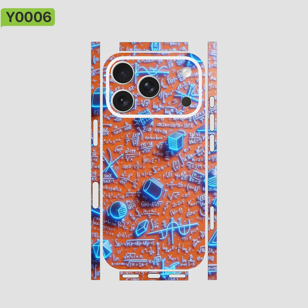 For iPhone 17 /16/15 /14Pro Max Skin Sticker Solid Color Design Back Film for Frame Camera Protective Vinyl Decal