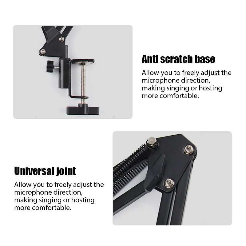 Desktop Adjustable Microphone Stand Boom Holder Professional Flexible Scissor Arm for Podcast/Streaming/Youtube