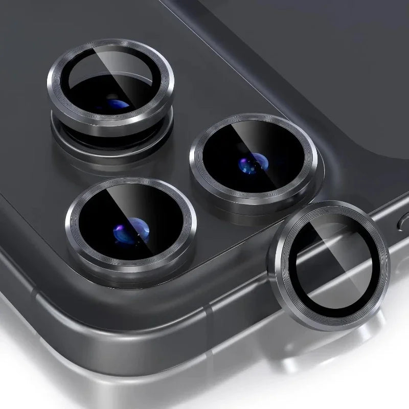 Bling Glitter Diamond Metal Frame Camera Protector For IPhone 17 Pro Max Air 17Pro Alloy Lens Tempered Glass Film Ring Cover Cap