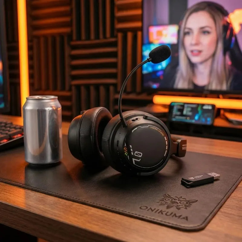 ONIKUMA GT886 Gaming Headset Tri Mode Bluetooth 2.4G Wireless Wired Low Latency Detachable Mic 60H Playtime For PC PS5 Switch